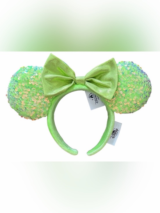 Disney Accessories - Disney Green Sequin Minnie Ear Headband with Shimmer Bow